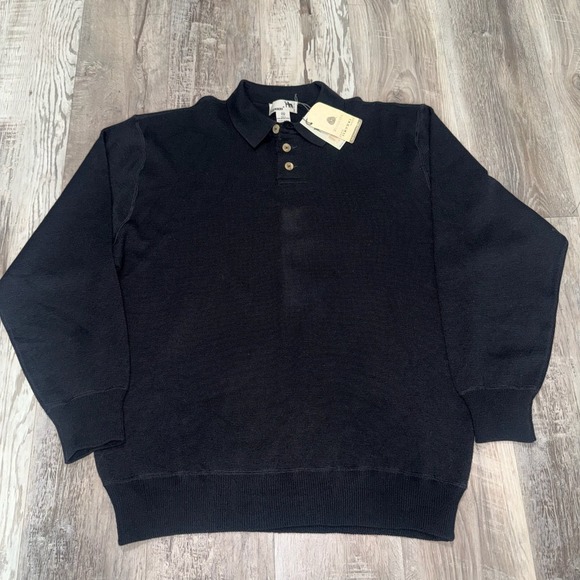 I LEVRIERI Other - Vintage 90s I Levrieri Sweater Mens XXL Black Merino Wool Made In Italy Polo NWT
